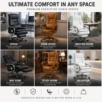 Chaise de bureau de direction ergonomique réglable confortable et contemporaine en cuir de luxe avec base pivotante