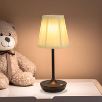 Lampe tactile LED rechargeable Abat-jour en tissu Style lampe de table pour salon chambre