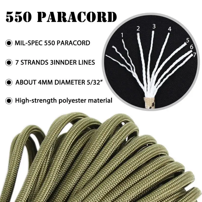 Baiyuheng Aangepaste Braid 7 Strand Survival Paracord 2Mm 3Mm 4Mm 6Mm Polyester Paracord Parachute Cord 550 750 Lbs Nylon Touw
