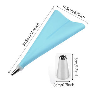 Juego de 8 Boquillas de Acero Inoxidable para Decoración de Pasteles, Herramienta para Decorar Pasteles con Bolsa de Repostería de Silicona - Product Image 6