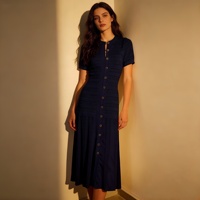 Nouvelle Arrivée Été Européenne et Américaine : Robe Longue Tricotée Coupe A-Line, Style Français, Élégante, Chic et Moulante