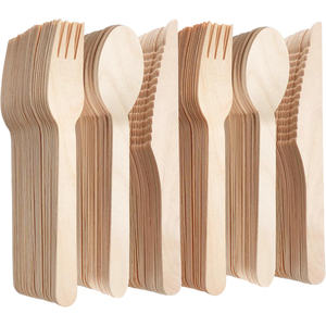 Cuillères, fourchettes et couteaux en bois 100% naturel, jetables, de qualité alimentaire, en bois de qualité supérieure - Product Image 4