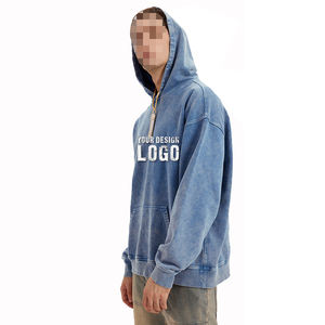 Sweat à capuche pour homme, style américain, épais, délavé, vintage, coupe ample, épaules tombantes, sport, oversize, vente en gros OEM - Product Image 6