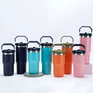 Gobelet isotherme portable en acier inoxydable avec poignée de transport confortable, 30 oz, pour les boissons quotidiennes - Product Image 1