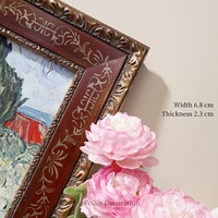 Tableau mural de paysages européens et de fleurs, impression vintage, encadré en bois, toile, décoration de maison de luxe