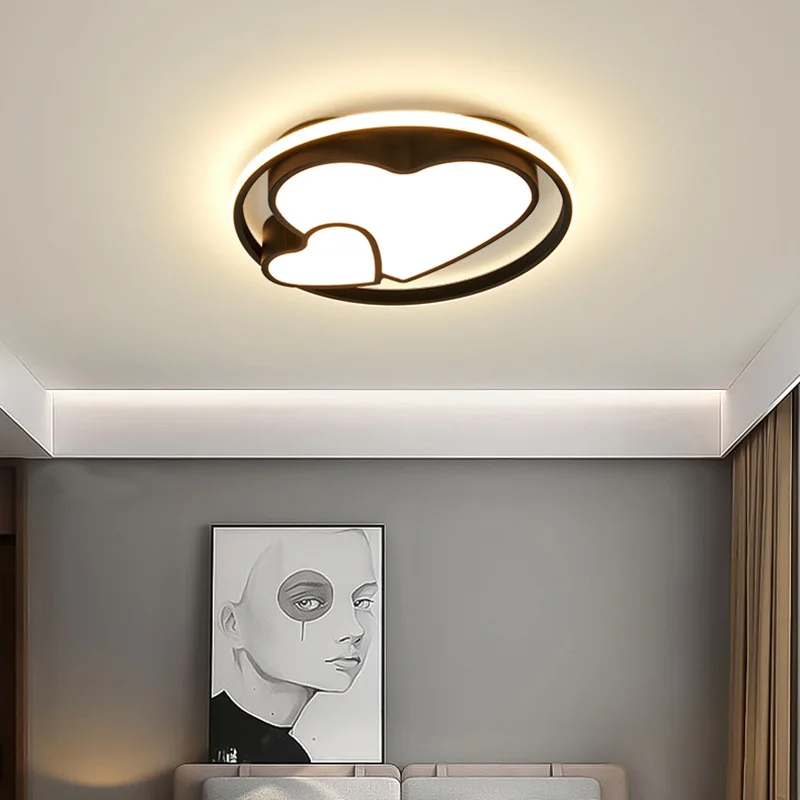 JYLIGHTING Modern Romantic Heart Ceiling Lamp LED Fixture for Bedroom Living Room Creative Indoor Decor Lighting
