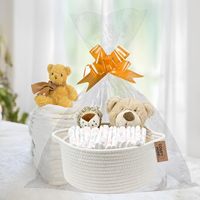 Petits paniers-cadeaux tissés avec poignées, sacs-cadeaux et rubans - Panier de rangement en corde de coton pour l'organisation