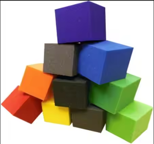 Tùy chỉnh màu sắc Pit khối Bìa Trampoline Sponge Kid đồ chơi mềm tùy chỉnh căng thẳng bóng bọt Cube đồ chơi - Product Image 1
