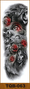 Tatuajes Temporales de Brazo Completo con Múltiples Diseños en Stock: Tigre, León, Flor, Símbolo Tribal Realista para Adultos - Product Image 5