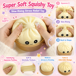 Squishy sensoriel en forme de chignon arc-en-ciel pour les distributeurs, les centres de divertissement, les cadeaux de marque, les marques privées, OEM, ODM, vente en gros - Product Image 4
