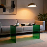 Cottage Wohnzimmer Retro Minimalistischer Edelstein-Grüner Acryl-Couchtisch Moderner Waldstil für Heim- und Büromöbel