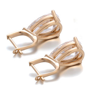 Pear Lab Erstellt Diamanten Ohrring Koreanische Ohrringe 18 k14K <span class=keywords><strong>Gold</strong></span> Fashion Stud 1ct 2ct 4ct Real Diamond Drop Ohrringe Set Mädchen Geschenk - Product Image 3