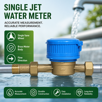 Compteur d'eau mécanique à jet unique DN15 R100 IP68, corps en fonte, haute précision, équipement de mesure du débit d'eau froide résidentiel