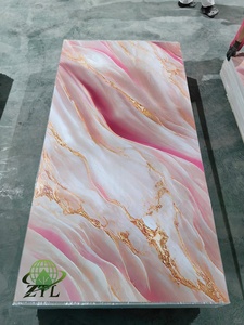 Panneaux muraux en PVC à revêtement brillant UV, imitation marbre, imperméables, écologiques, <span class=keywords><strong>décoration</strong></span> murale moderne pour <span class=keywords><strong>salon</strong></span> - Product Image 5