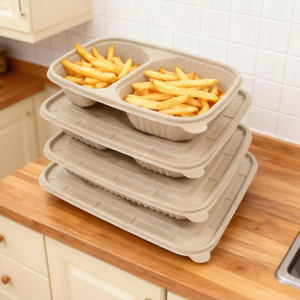 Contenedores de almacenamiento de alimentos secos de estilo moderno, fiambrera de grado alimenticio hecha de cáscaras de arroz, contenedor biodegradable para uso en hoteles - Product Image 3