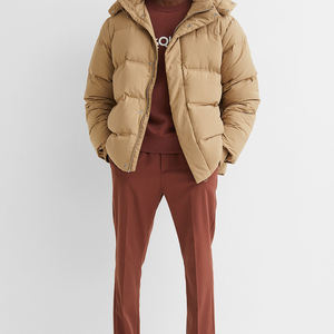 Veste bouffante décontractée en polyester/coton de haute qualité pour hommes avec capuche tissu en toile d'hiver à séchage rapide et respirant en gros - Product Image 6