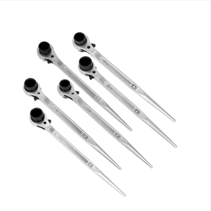 Llave de Trinquete de Grado Industrial con Acabado Níquel Perlado, Llave de Doble Extremo, Llave de Doble Uso de Liberación Rápida - Product Image 1