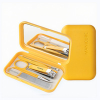 Kit de Manucure Professionnel Haut de Gamme en Acier Inoxydable EBT pour Droitiers, avec Coupe-Ongles et Lime à Ongles, pour Femme