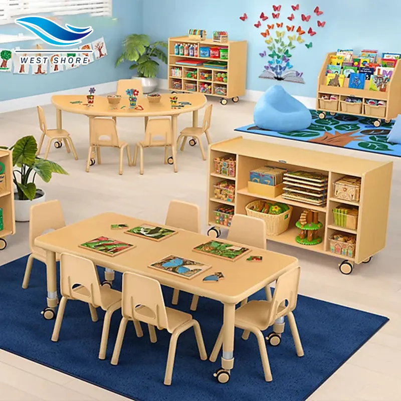 Ensemble de meubles de garderie pour garderie Montessori maternelle conception d'environnement éducatif pour ensemble de pépinière préscolaire