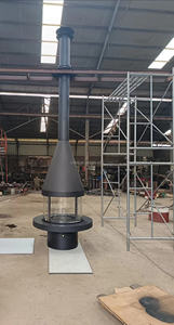 Chimenea Redonda <span class=keywords><strong>de</strong></span> Leña con Vidrio y Campana - Product Image 3