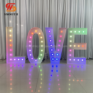 Grande enseigne lumineuse autoportante pour mariage, lettres LOVE, en PVC blanc, pour événements intérieurs et extérieurs - Product Image 3