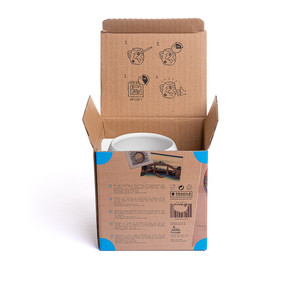 Boîte d'emballage de tasse à café personnalisée en carton ondulé avec impression en relief pour emballage cadeau à emporter - Product Image 2