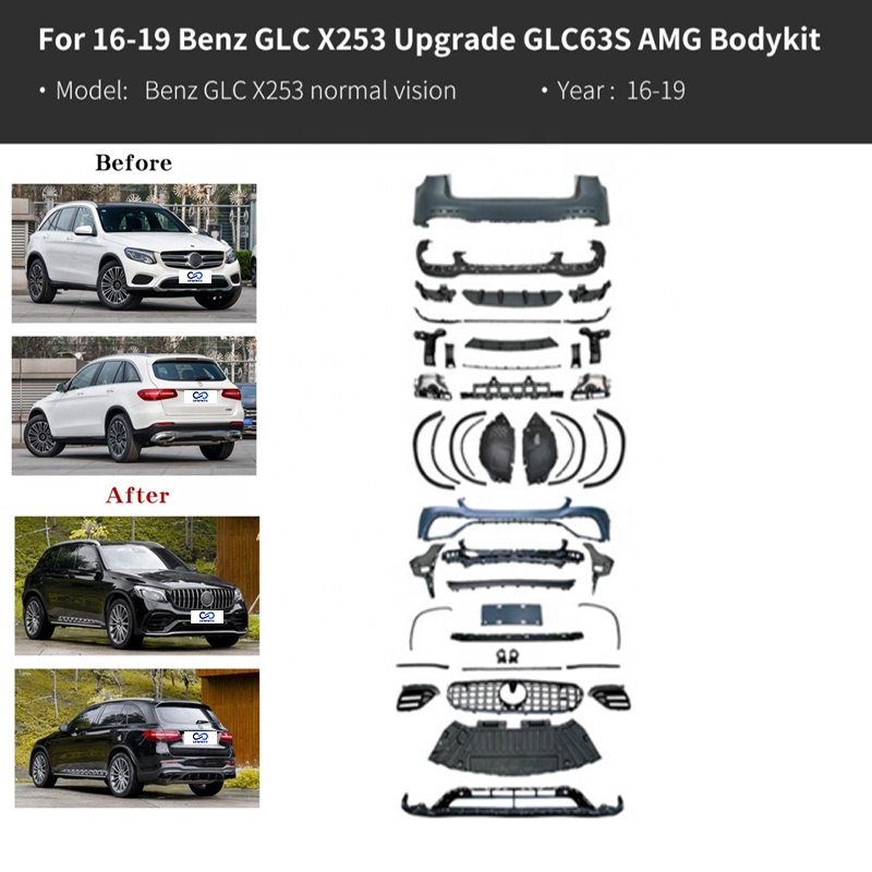Pour GLC X253 16-19, Kit de carrosserie GLC63S AMG avec amélioration de la vision standard
