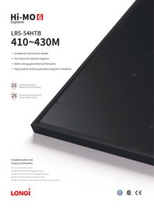 Stock d'entrepôt de <span class=keywords><strong>Longi</strong></span> Europe Rotterdam Panneaux PV à demi-cellules noires 430Watt <span class=keywords><strong>Longi</strong></span> 430W Panneau solaire noir complet - Product Image 3