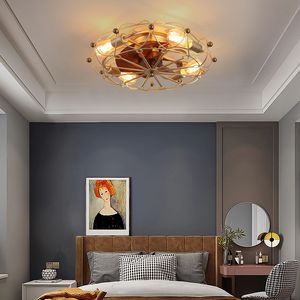 Modern Industrial Low Profile Caged Ceiling <b>Fan</b> With Lights 48 Inch <b>Remote</b> <b>Control</b> Household - Product Image 3