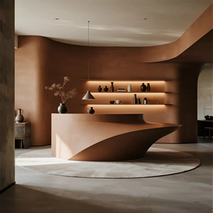 Mostrador de Recepción Blanco con Diseño Elegante y Estructura Ondulada para Oficinas Corporativas y Hoteles - Product Image 4