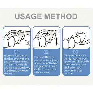 Menta aromatizzato uso quotidiano dentale per massaggiatore di gomma filo interdentale raccoglie denti per la pulizia profonda salute orale plettri fatti di bambù - Product Image 4