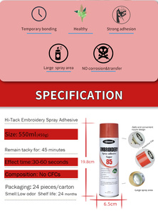 Sprayidea 85 Adesivo Spray Ecologico ad Alta Aderenza per Ricamo 550ml Colla Aerosol a Basso Odore - Product Image 2