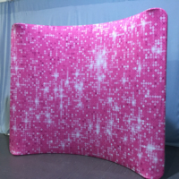 Support de bannière incurvé de 2,4 m pour mur d'images, présentoir en tissu tendu, portable, pliable et amovible pour salons professionnels