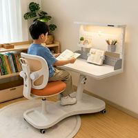 Ensemble de bureau et chaise scolaire ergonomique en plastique JOHOOFURNITURE pour étudiants, table et chaise réglables en hauteur pour chambre et maison