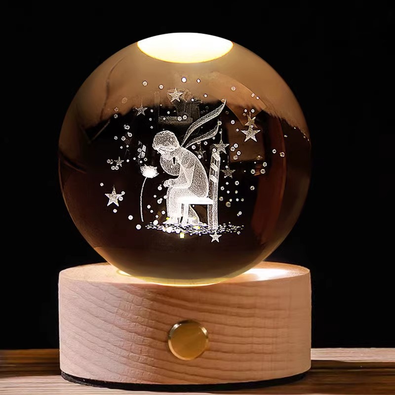 prince rose 6cm crystal ball-touch luminous lamp