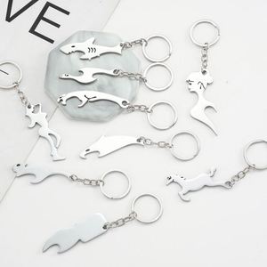 Nouveau porte-clés créatif en acier inoxydable avec décapsuleur et logo gravé au laser, pendentif fonctionnel, cadeau d'affaires - Product Image 3