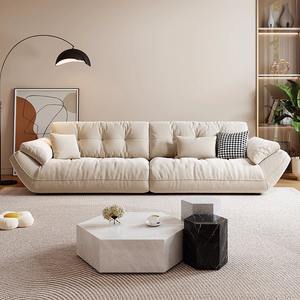 Canapé nuage en tissu de style italien, forme droite, design capitonné, pour petits salons, style moderne minimaliste avec rembourrage en mousse - Product Image 1