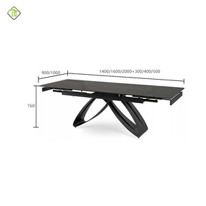Nhà Sản Xuất Chuyên Nghiệp 8 Kích Thước <span class=keywords><strong>2</strong></span> Mét 3 Mét Dài Nhà Hàng Phù Hợp Với Hình Chữ Nhật Đá Rock Top Kim Loại Cơ Sở Bàn Ăn - Product Image 5