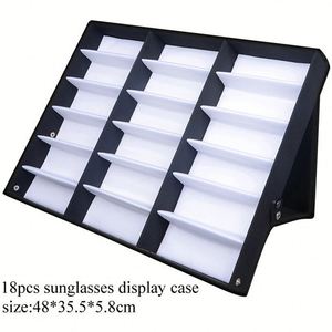 Présentoir de lunettes de soleil en gros à 18 emplacements, boîte de rangement, plateau, étui, présentoir noir pour lunettes - Product Image 6