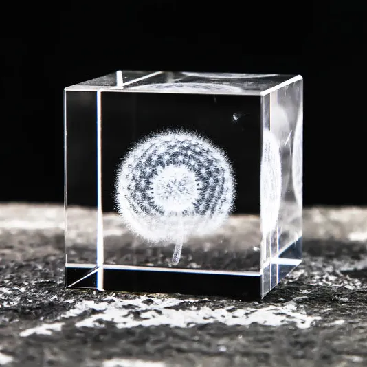 Presse-papier cristal laser 3d K9 crystal cube