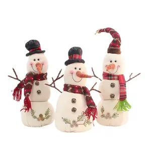 Mô phỏng Giáng sinh Santa Claus Thú nhồi bông búp bê sang trọng Đồ chơi Quà tặng Snowman sang trọng búp bê vui vẻ trang trí Giáng sinh đồ trang trí