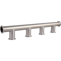 Collecteur de refroidissement liquide sanitaire en acier inoxydable à raccordement Tri-Clamp avec connexion TC ou filetée