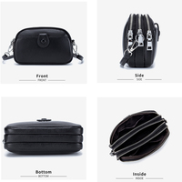 Grote Capaciteit Lederen Telefoontas Dames Kleine Crossbody Tas Met Multi-Rits Zakken Gestroomlijnd & Effen Kleur Telefoon Tas Modieus