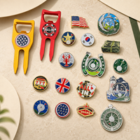 Fabricant OEM de marqueurs de balle de golf magnétiques double face personnalisés, en émail métallique, en forme de pièce de monnaie, pour la vente en gros, cadeaux et souvenirs personnalisés pour clubs de golf