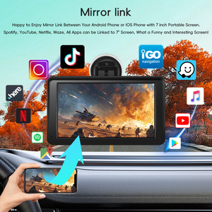 Écran portable sans fil CarPlay de 7 pouces, HD IPS tactile, Android Auto, moniteur de navigation universel pour tableau de bord de voiture, Plug and Play - Product Image 4