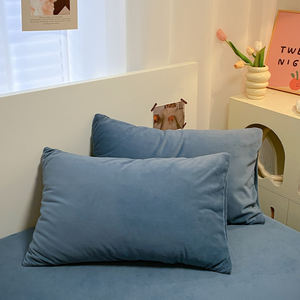 Fournisseur d'usine épaissi 200*230cm lit drap-housse plat luxe chaud <span class=keywords><strong>Double</strong></span> <span class=keywords><strong>face</strong></span> AB Version lait <span class=keywords><strong>polaire</strong></span> 4 pièces ensemble de housse de <span class=keywords><strong>couette</strong></span> - Product Image 3