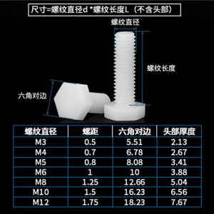 Vite a vite con dado a vite esagonale esterno in Nylon, vite isolante in plastica, - Product Image 4