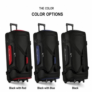 Schwarze Rolltasche mit Rädern, Sporttasche, Reisetasche mit Mehrfachtaschen, Seitentaschen und Verstellbarem Schultergurt, OEM Anpassbar - Product Image 2