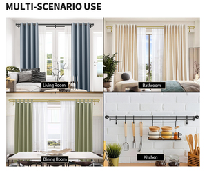 ARODDY 28-48 Inch Metal <strong>Gold</strong> Double <strong>Curtain</strong> <strong>Rods</strong> with Telescoping Design Heavy Duty Construction and Modern Luxury Finials - Product Image 5