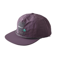 Casquettes de camping noires non structurées avec logo tissé, casquettes de camping en nylon, casquettes de camping personnalisées de haute qualité à 5 panneaux